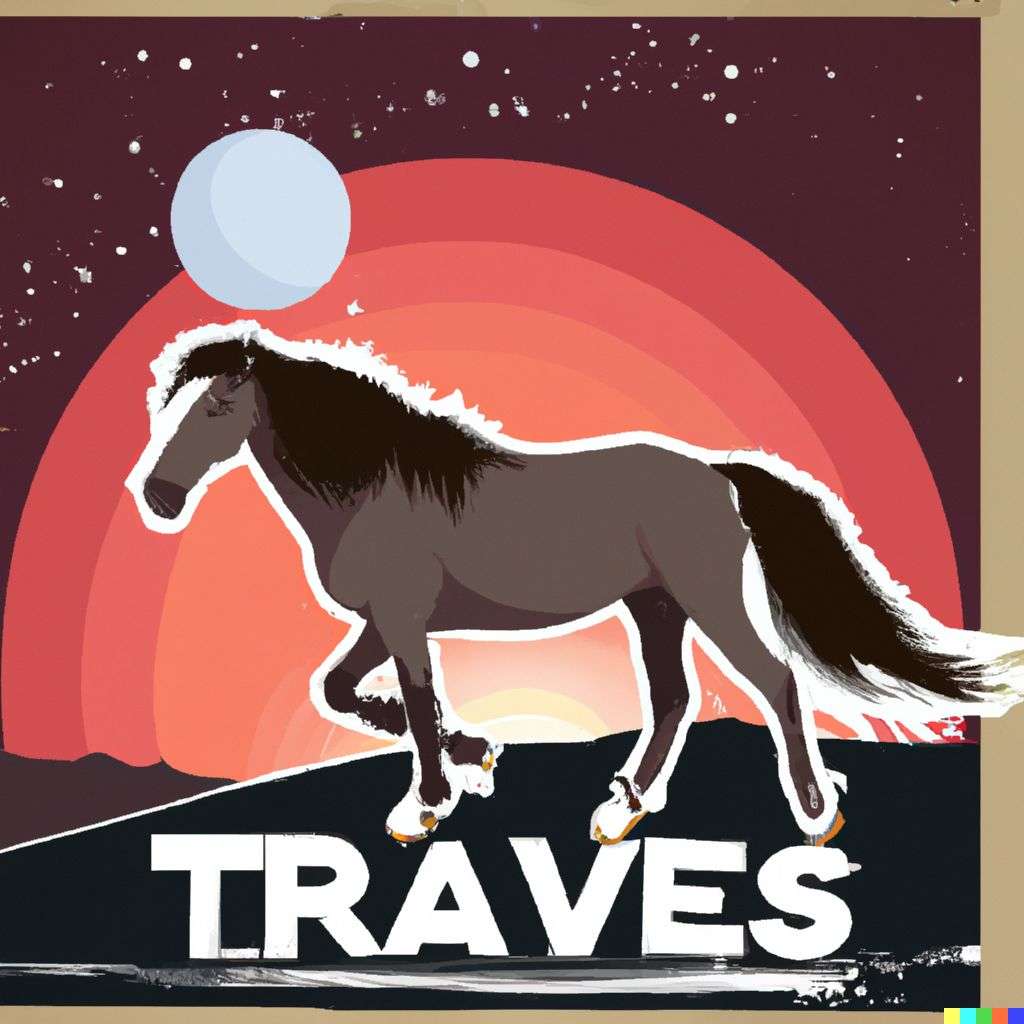 a horse, travel poster